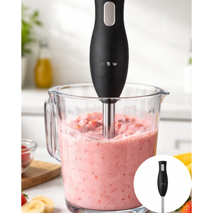 Hubrendy Tekno Mutfak El Blenderı Paslanmaz Çelik Uçlu Ergonomik Tasarım
