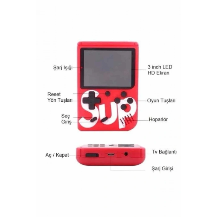 Hubrendy Tekno Nostalji Oyunlu Mini Atari Gamebox 400 Oyunlu El Atarisi