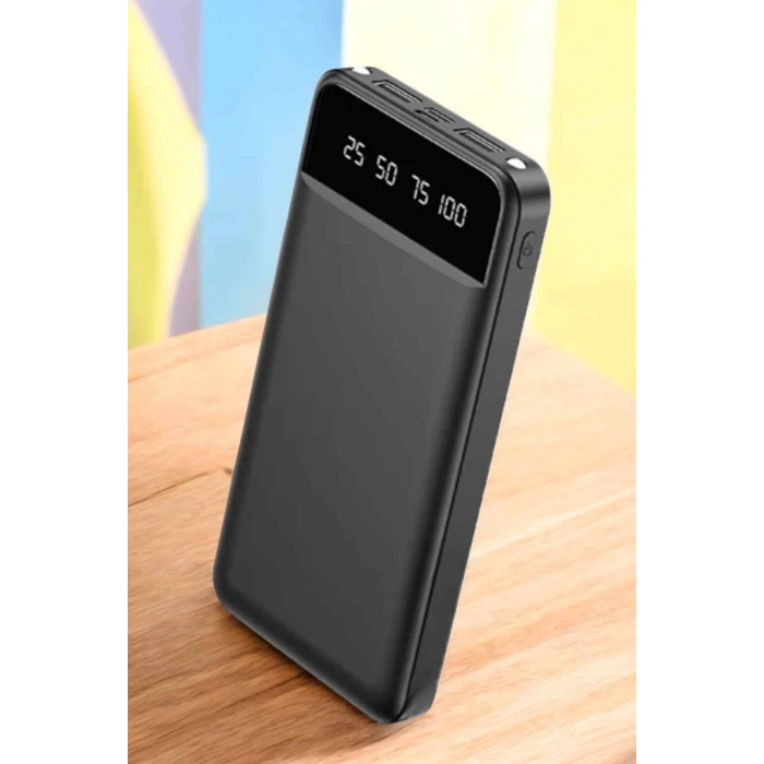 Hubrendy Tekno Powerbank 20.000 Mah LCD Ekran USB Lightning Type-C Uyumlu İOS ve Android