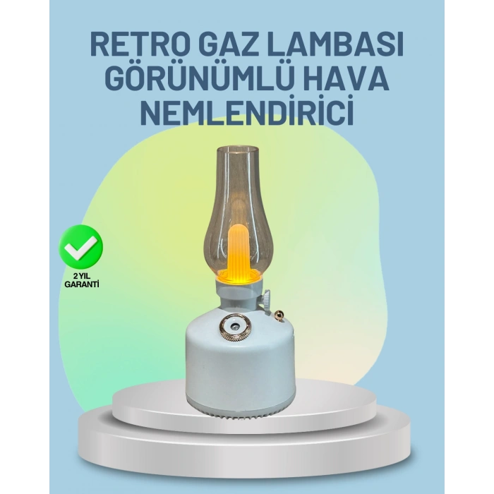 Hubrendy Tekno Renkli Led Işıklı Retro Gaz Lambası Aroma Terapi Mist Maker