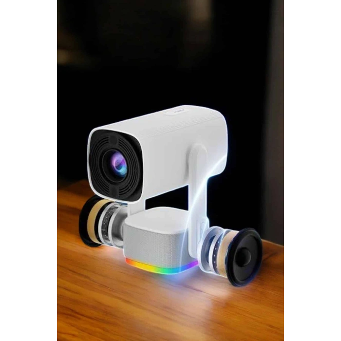 Hubrendy Tekno Şarjlı Projeksiyon Oyun Sinema Projektörü 4K HD Görüntü Kaliteli