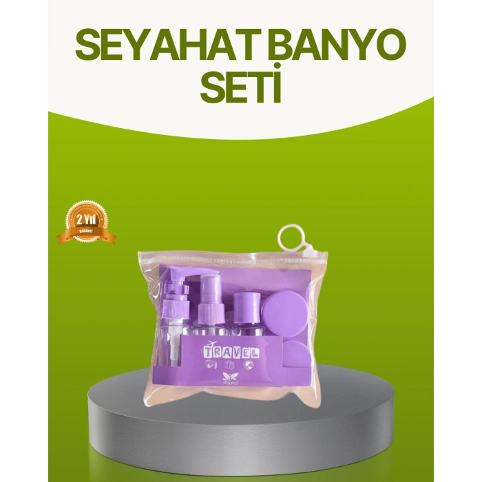 Hubrendy Tekno Seyahat Banyo Seti 5 Parça Şeffaf Taşıma Çantalı 30 ml