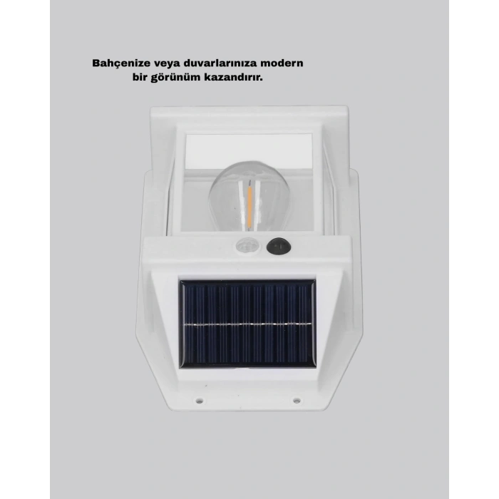 Hubrendy Tekno Solar Sensörlü Dış Mekan Lamba 3 Işık Modlu ve IP65 Dayanıklı