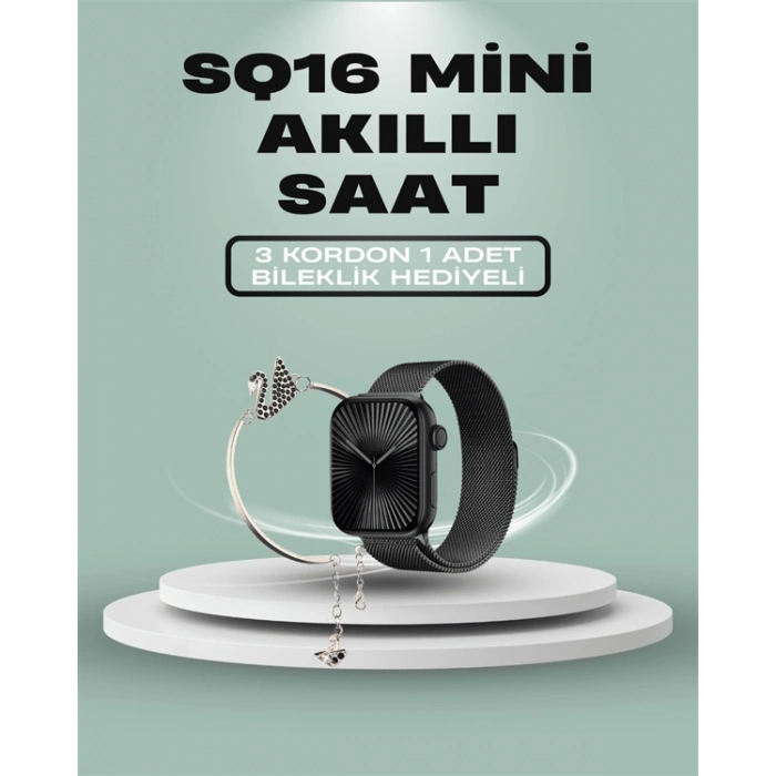 Hubrendy Tekno SQ-16 Mini Series 10 Akıllı Saat – 3 Kordon + Hediye Bileklik