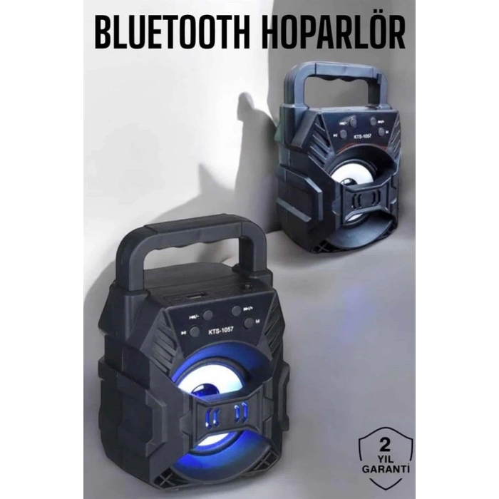 Hubrendy Tekno Taşınabilir Bluetooth Hoparlör Led Işıklı Uzun Pil Ömrü