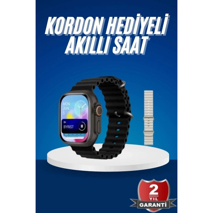 Hubrendy Tekno Ultra Akıllı Saat 49 Mm Çift Kordonlu Arama Cevaplama Bluetooth Bağlantılı