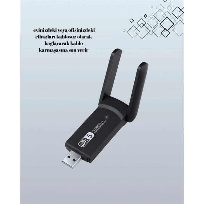 Hubrendy Tekno USB 3.0 Wireless Adaptör – 2.4GHz & 5GHz Destekli