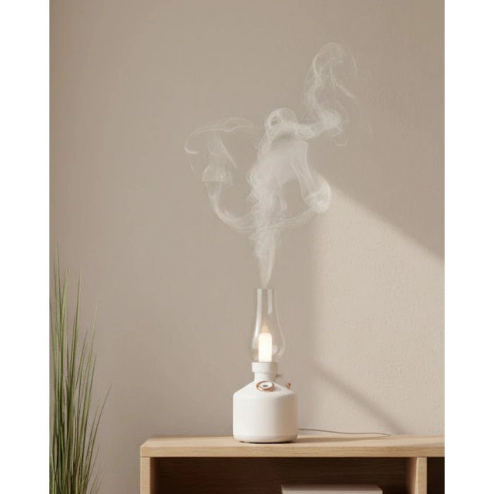 Hubrendy Tekno USB Şarjlı Gaz Lambası Modeli Nano Mist Aromaterapi Nemlendirici 280 ml