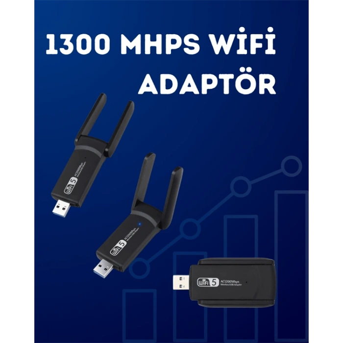 Hubrendy Tekno USB WiFi Adaptör – 1200 Mbps Hız