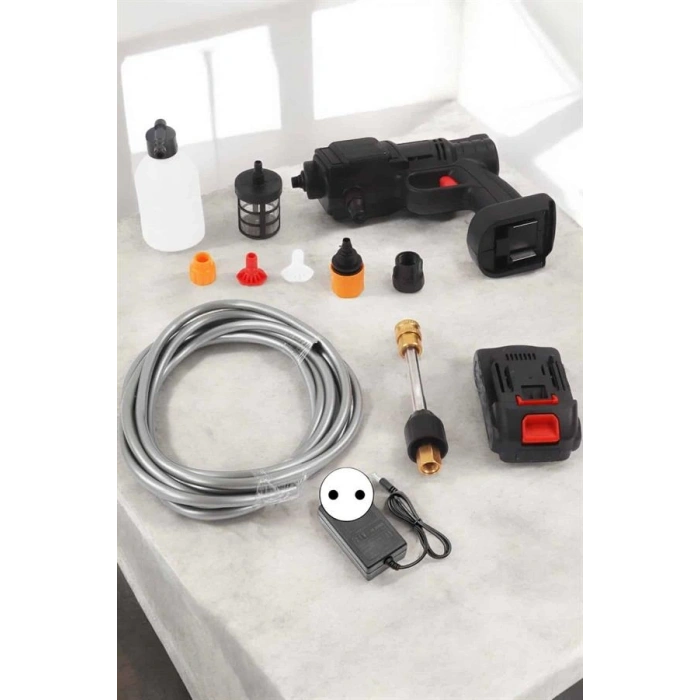 Hubrendy Tekno Yeni Nesil Araç Yıkama Şarjlı Tabancası Basınçlı Su Hazneli