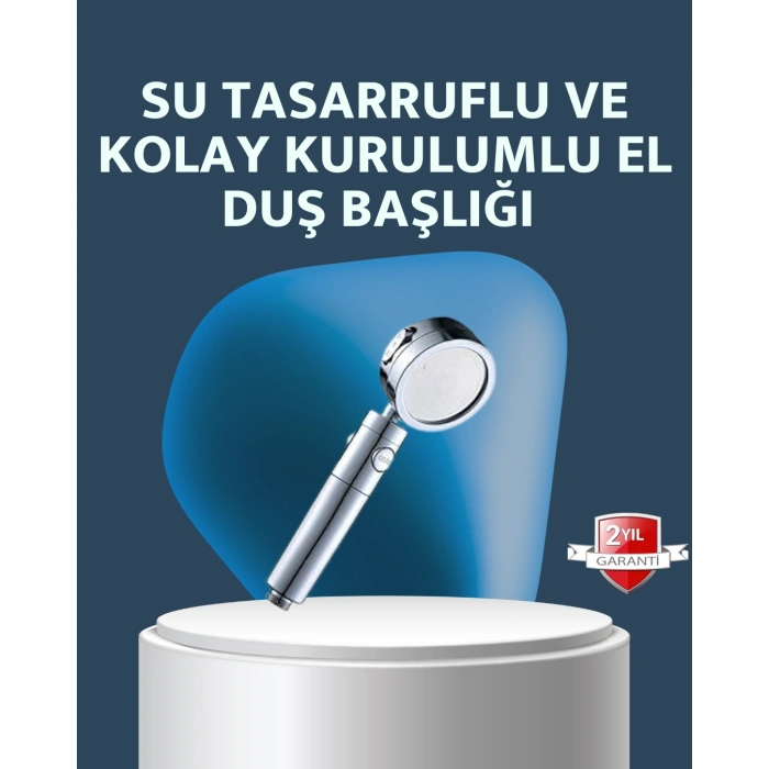 Hubrendy Tekno Yüksek Basınçlı 3 Fonksiyonlu Duş Başlığı