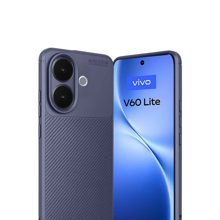 Hubrendy Bez Vivo V60 Lite Auto Focus Karbon Kapak - Lacivert