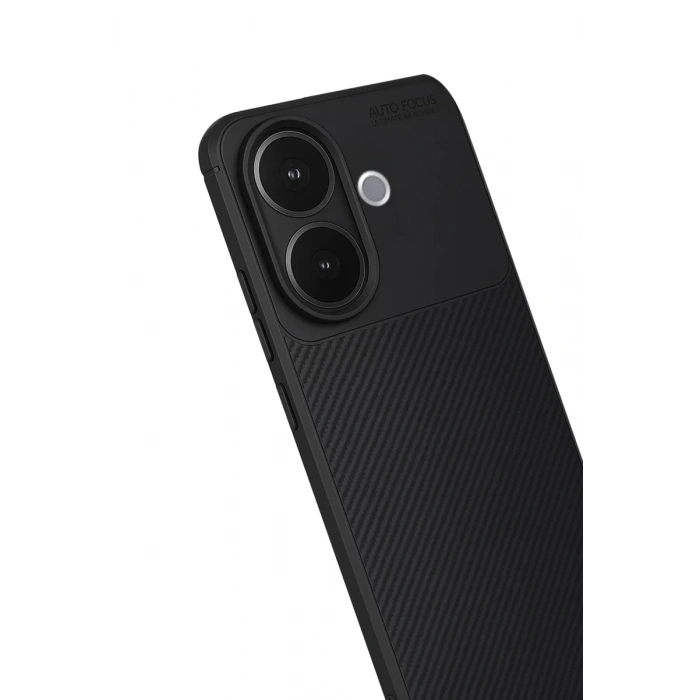 Hubrendy Bez Vivo V60 Lite Auto Focus Karbon Kapak - Siyah