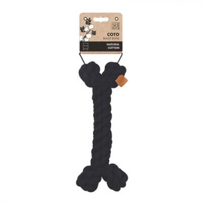 Örgü Kemik Köpek Oyuncağı Siyah 30 Cm