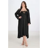 Hubrendy Beru 2li Siyah Sabahlık Takımı Bigsize 6221