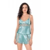 Hubrendy Beru Aqua Saten Babydoll Şort Takımı