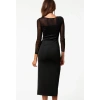 Hubrendy Beru B100775 Uzun Kısa Moda Elbise