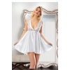 Hubrendy Beru Beyaz Dantelli Saten Gecelik - M-395