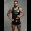 Hubrendy Beru Erkek Lame Tank Top Boxer Takımı