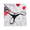 Hubrendy Beru  Halkalı Mini Siyah Kadın Fantazi G String