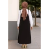 Hubrendy Beru Kadın Siyah Basic Ayarlanabilir Askılı Jile Elbise