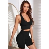 Hubrendy Beru Kadın Siyah Derin Göğüs Dekolteli Şık Crop Top Bluz