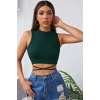 Hubrendy Beru Kadın Yeşil Çapraz Bağlamalı Crop Top Büstiyer