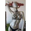 Hubrendy Beru Kare Detaylı Göğüs Üzeri Siyah Deri Harness