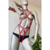 Hubrendy Beru Kırmızı Deri Dansçı Özel Harness