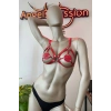 Hubrendy Beru Kırmızı Deri Sütyen Harness