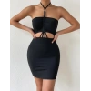 Hubrendy Beru Önden Büzgülü Mini Elbise