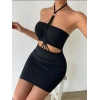 Hubrendy Beru Önden Büzgülü Mini Elbise