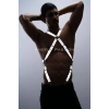 Hubrendy Beru Reflektörlü (karanlıkta Parlayan) Pantolon Askısı, Reflektörlü Clubwear, Göğüs Harness - Brfm84