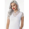 Hubrendy Beru Şahinler Düğmeli Dantelli Atlet Bluz B640