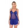 Hubrendy Beru Saks Saten Babydoll Şort Takımı