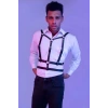 Hubrendy Beru Şık Erkek  Deri Göğüs Harness - Brfm40