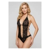 Hubrendy Beru Siyah Dantelli Bodysuit - 939
