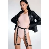 Hubrendy Beru Siyah Deri Bacak Harness - Brf734