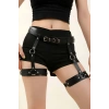 Hubrendy Beru Siyah Deri Jartiyer Harness - Brf804