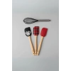 Hubrendy Bez 4?lü Silikon Spatula ve Çırpıcı Seti Karışık Renk
