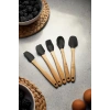 Hubrendy Bez 5 Parça Bambu Saplı Mini Supatula Seti