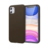 Hubrendy Bez Apple iPhone 11 Kılıf First Silikon - Kahverengi