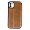 Hubrendy Bez Apple iPhone 11 Kılıf Flip Cover - Taba