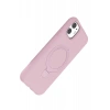Hubrendy Bez Apple iPhone 11 Regal Magsafe Standlı Kapak - Açık Pembe