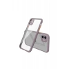 Hubrendy Bez Apple iPhone 12 Mini Kılıf Miami Şeffaf Silikon - Açık Mor