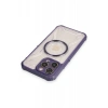 Hubrendy Bez Apple iPhone 12 Pro Max Kılıf Prag Magneticsafe Kapak - Derin Mor