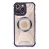 Hubrendy Bez Apple iPhone 14 Pro Kılıf Prag Magneticsafe Kapak - Derin Mor
