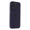 Hubrendy Bez Apple iPhone 14 Pro Max Kılıf Luko Lens Silikon - Derin Mor