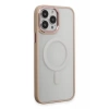 Hubrendy Bez Apple iPhone 15 Pro Kılıf Room Magneticsafe Silikon - Pudra
