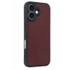 Hubrendy Bez Apple iPhone 16 Kılıf Aras Deri Kapak - Bordo